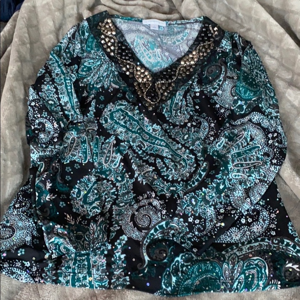 Paisley top with beading